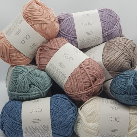 Пряжа SANDNES GARN DUO (45 % хлопок, 55 % меринос) - 8521 Stovet lys gronn (серо-зеленый)