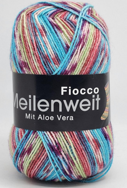 Носочная пряжа Lana Grossa MEILENWEIT 100 FIOCCO  80% шерсть, 20% полиамид - 7841
