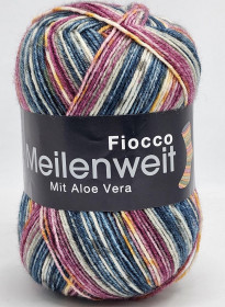 Носочная пряжа Lana Grossa MEILENWEIT 100 FIOCCO  80% шерсть, 20% полиамид - 7844