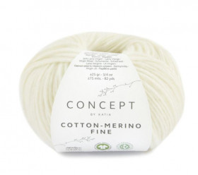 Пряжа CONCEPT by KATIA Cotton-Merino Fine 70% хлопок, 30% мериносовая шерсть - 80 белый
