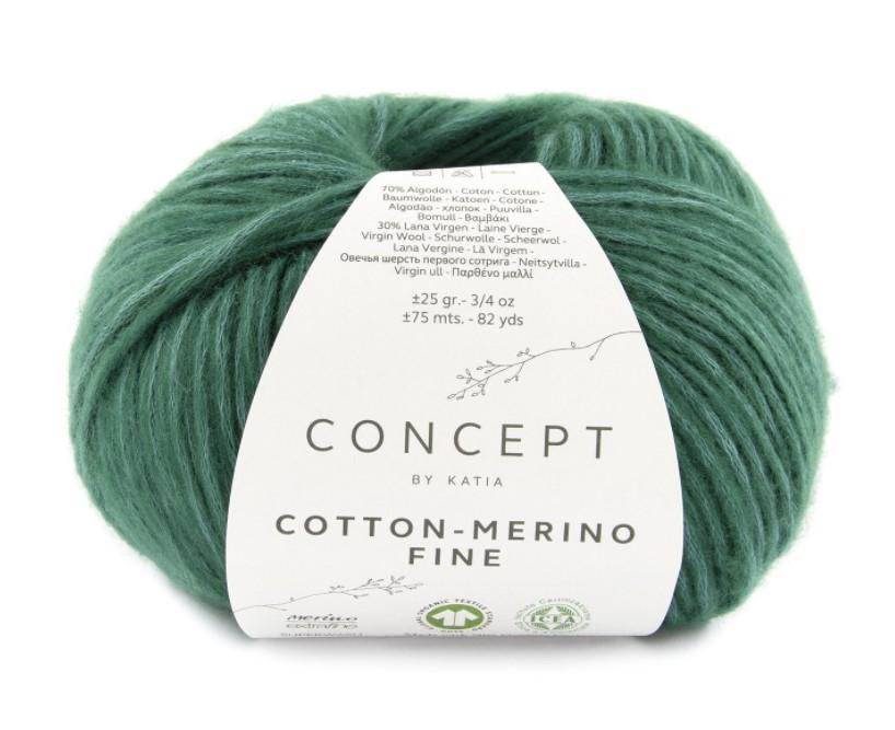 Пряжа CONCEPT by KATIA Cotton-Merino Fine 70% хлопок, 30% мериносовая шерсть - 93 изумрудный