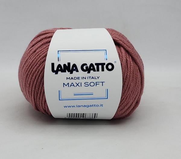 Пряжа Lana gatto MAXI SOFT  100% меринос - 14445 сухая роза