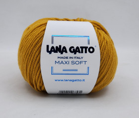 Пряжа Lana gatto MAXI SOFT  100% меринос - 14468 горчичный