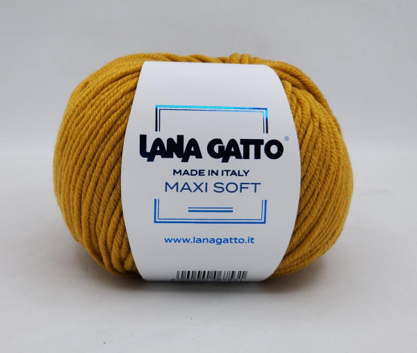 Пряжа Lana gatto MAXI SOFT  100% меринос - 14468 горчичный