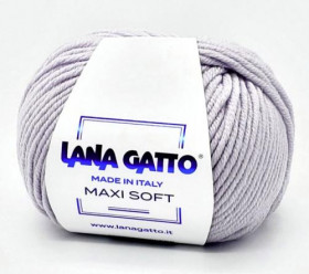 Пряжа Lana gatto MAXI SOFT  100% меринос - 12504 жемчужно-серый