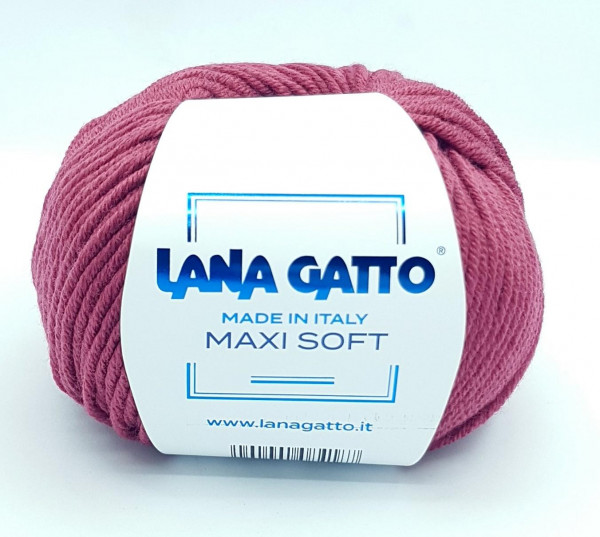 Пряжа Lana gatto MAXI SOFT  100% меринос - 14592 ягодный