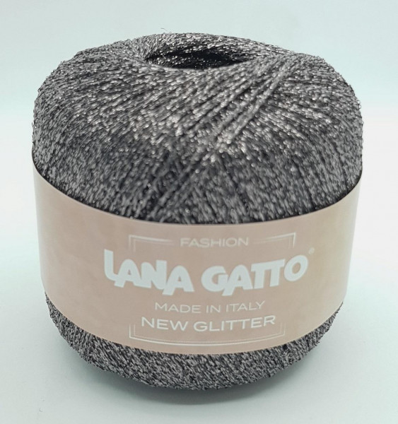 Пряжа Lana Gatto NEW GLITTER (51% полиэстер, 49% полиамид ) - 8588 серый