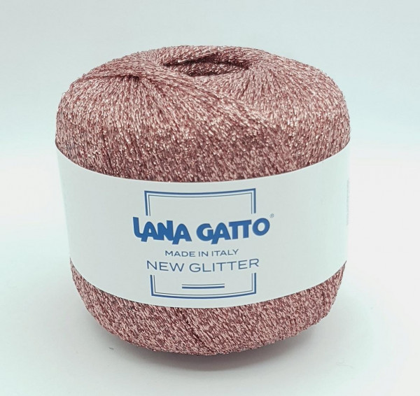 Пряжа Lana Gatto NEW GLITTER (51% полиэстер, 49% полиамид ) -9116 розовый