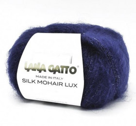 Пряжа Lana gatto SILK MOHAIR LUX 78% суперкид мохер, 14% шелк, 4% полиамид - 6035 темно-синий