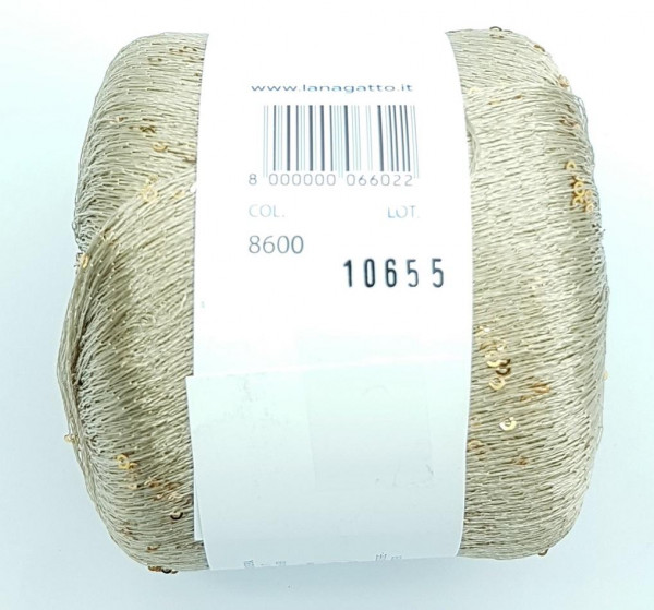 Пряжа Lana Gatto PAILLETTES (100% полиэстер) - 8600 золотистый