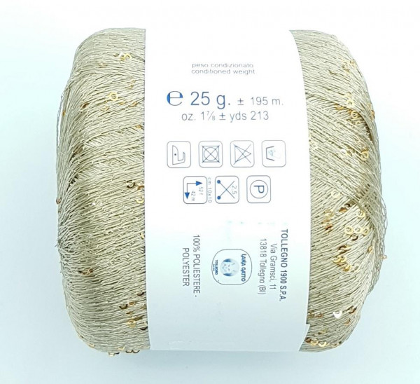 Пряжа Lana Gatto PAILLETTES (100% полиэстер) - 8600 золотистый