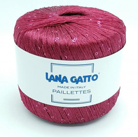 Пряжа Lana Gatto PAILLETTES (100% полиэстер) - 8601 малиновый