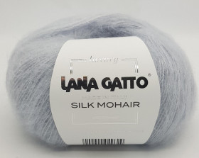 Пряжа Lana gatto SILK MOHAIR ( 75% мохер, 25% шелк) - 6033 серо-голубой