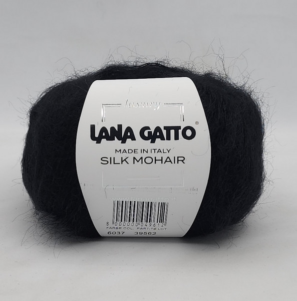 Пряжа Lana gatto SILK MOHAIR ( 75% мохер, 25% шелк) - 6037 черный