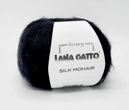 Пряжа Lana gatto SILK MOHAIR ( 75% мохер, 25% шелк) - 6037 черный
