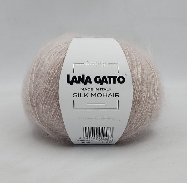 Пряжа Lana gatto SILK MOHAIR ( 75% мохер, 25% шелк) - 6039 бежевый
