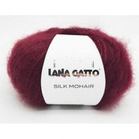 Пряжа Lana gatto SILK MOHAIR ( 75% мохер, 25% шелк) - 7261 бордовый
