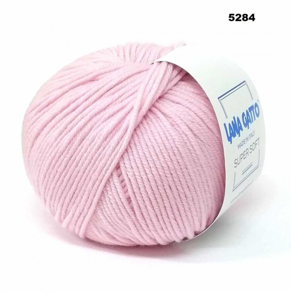 Пряжа Lana gatto SUPER SOFT 100% меринос экстрафайн - 5284 светло-розовый