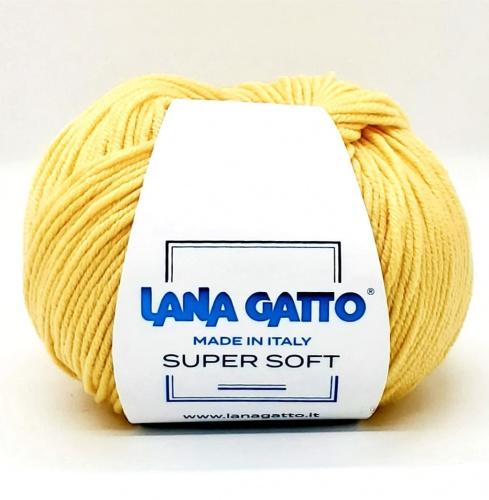 Пряжа Lana gatto SUPER SOFT 100% меринос экстрафайн - 10083 желтый