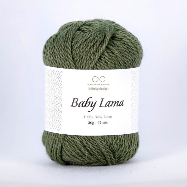 Пряжа INFINITY BABY LAMA 100% бэби лама - 9053 MOSS GREEN (зеленый)