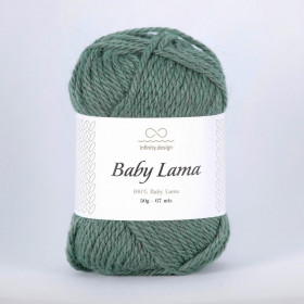 Пряжа INFINITY BABY LAMA 100% бэби лама - 7552 SEA GREEN  MELANGE (морская волна)
