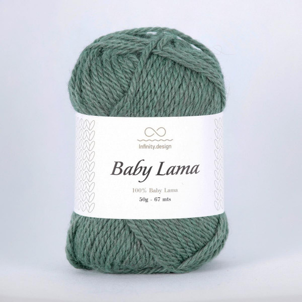Пряжа INFINITY BABY LAMA 100% бэби лама - 7552 SEA GREEN  MELANGE (морская волна)