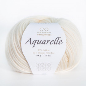 Пряжа INFINITY AQUARELLE 65% хлопок, 35% меринос - 1012  NATURE (молочный)