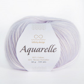 Пряжа INFINITY AQUARELLE 65% хлопок, 35% меринос - 1015  ICE GRAY (жемчужный сиреневый