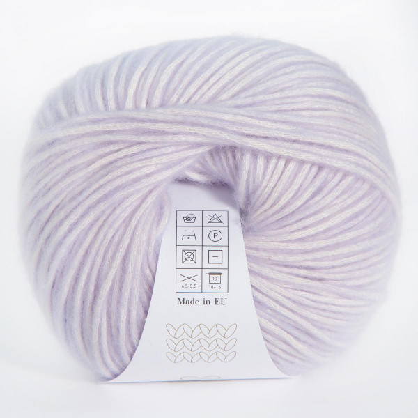 Пряжа INFINITY AQUARELLE 65% хлопок, 35% меринос - 1015  ICE GRAY (жемчужный сиреневый