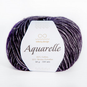 Пряжа INFINITY AQUARELLE 65% хлопок, 35% меринос - 1099  BLACK (черный)
