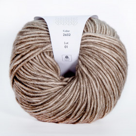 Пряжа INFINITY AQUARELLE 65% хлопок, 35% меринос - 2652  DARK BEIGE (темно-бежевый)