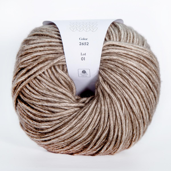 Пряжа INFINITY AQUARELLE 65% хлопок, 35% меринос - 2652  DARK BEIGE (темно-бежевый)
