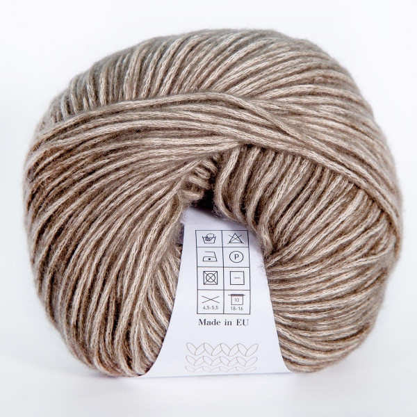 Пряжа INFINITY AQUARELLE 65% хлопок, 35% меринос - 2652  DARK BEIGE (темно-бежевый)