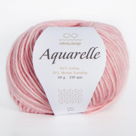 Пряжа INFINITY AQUARELLE 65% хлопок, 35% меринос - 4042  OLD PINK (розовый)