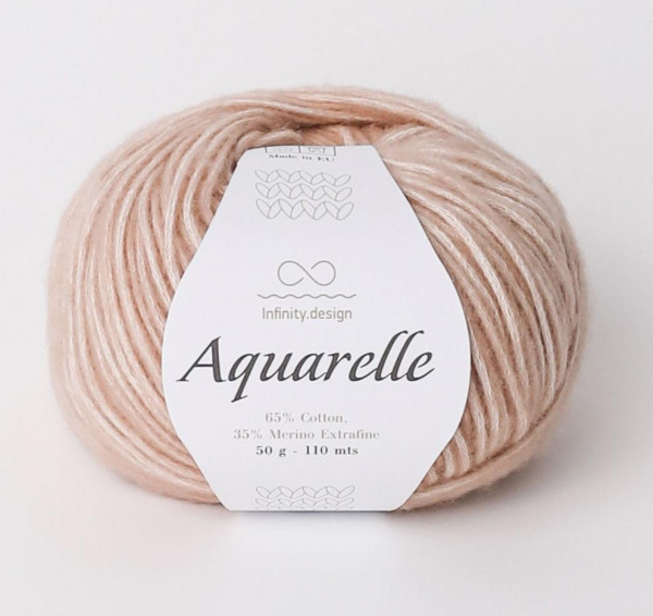 Пряжа INFINITY AQUARELLE 65% хлопок, 35% меринос - 2650 BEIGE (бежевый)