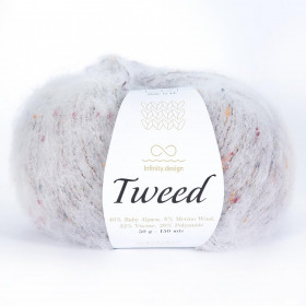 Твидовая пряжа INFINITY TWEED 40% бэби альпака, 8% мериносовая шерсть, 32% вискоза, 20% полиамид - 1032  LIGHT GRAY (светло-серый)