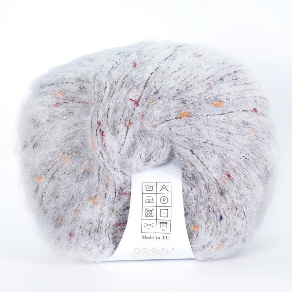 Твидовая пряжа INFINITY TWEED 40% бэби альпака, 8% мериносовая шерсть, 32% вискоза, 20% полиамид - 1032  LIGHT GRAY (светло-серый)