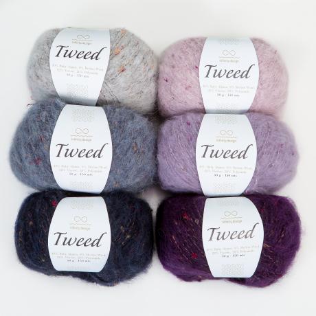 Твидовая пряжа INFINITY TWEED 40% бэби альпака, 8% мериносовая шерсть, 32% вискоза, 20% полиамид - 1053  DARK GRAY (темно-серый)