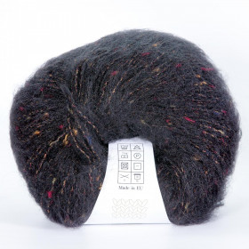 Твидовая пряжа INFINITY TWEED 40% бэби альпака, 8% мериносовая шерсть, 32% вискоза, 20% полиамид - 1099  BLACK (черный)