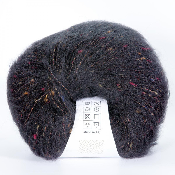 Твидовая пряжа INFINITY TWEED 40% бэби альпака, 8% мериносовая шерсть, 32% вискоза, 20% полиамид - 1099  BLACK (черный)
