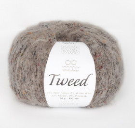 Твидовая пряжа INFINITY TWEED 40% бэби ал ьпака, 8% мериносовая шерсть, 32% вискоза, 20% полиамид 2544  LIGHT BEIGE (светло-бежевый)