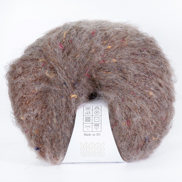 Твидовая пряжа INFINITY TWEED 40% бэби альпака, 8% мериносовая шерсть, 32% вискоза, 20% полиамид - 2652  MEDIUM BROWN (коричневый)