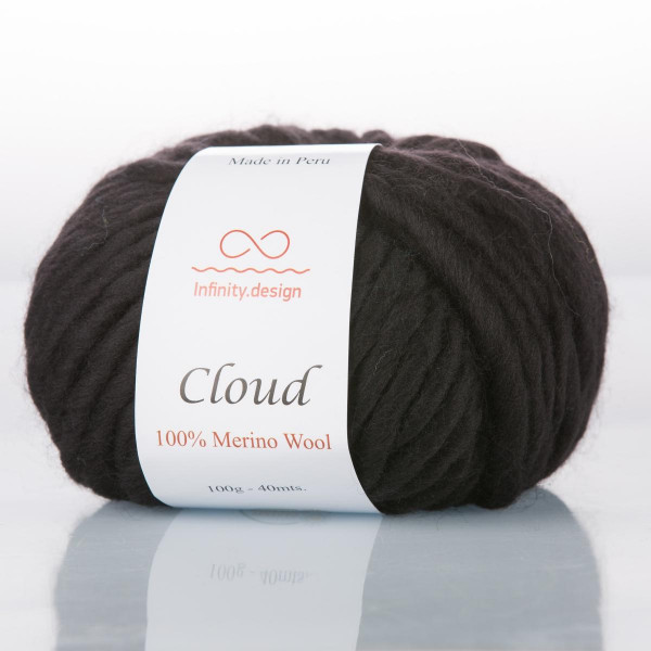 Пряжа INFINITY CLOUD 100% мериносовая шерсть - 0050 (черный)