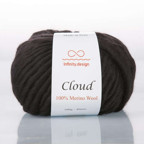 Пряжа INFINITY CLOUD 100% мериносовая шерсть - 0050 (черный)