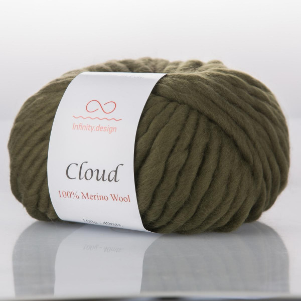 Пряжа INFINITY CLOUD 100% мериносовая шерсть - 0879 (темно-зеленый)