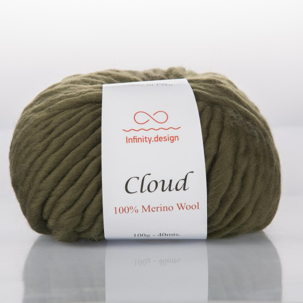 Пряжа INFINITY CLOUD 100% мериносовая шерсть - 0879 (темно-зеленый)