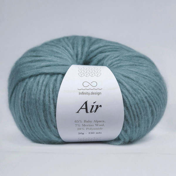 Пряжа INFINITY AIR (65% бэби альпака, 7% мериносовая шерсть, 28% полиамид) - 7252 SEA GREEN (морская волна)