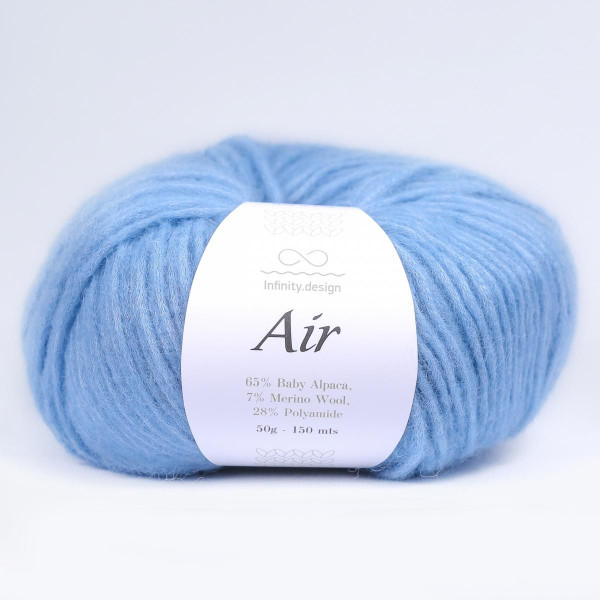 Пряжа INFINITY AIR (65% бэби альпака, 7% мериносовая шерсть, 28% полиамид) - 6052 JEANS BLUE (голубой)