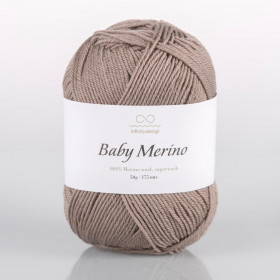 Пряжа INFINITY BABY MERINO (100% меринос) - 3161 MEDIUM BROWN (коричнево-серый)