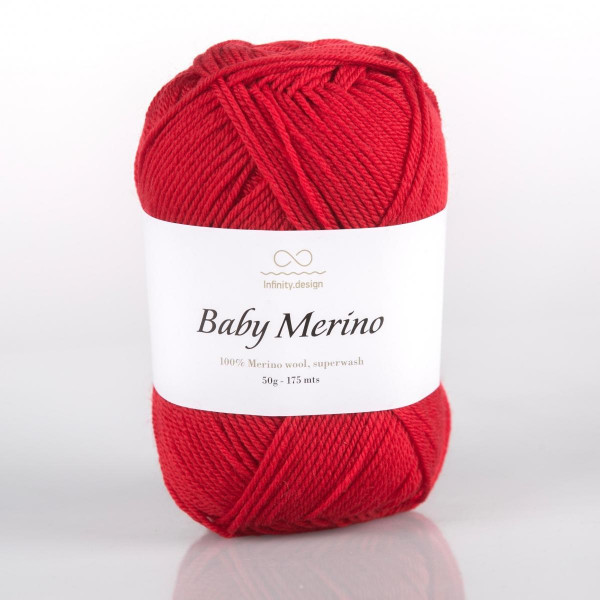 Пряжа INFINITY BABY MERINO (100% меринос) - 4219 RED (красный)